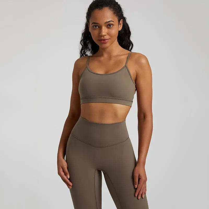 Women's V-Shaped Backless Sports Bras - Hollow Out Fitness Gym Bra, Padded Yoga Tank Tops