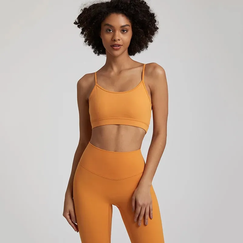 Women's V-Shaped Backless Sports Bras - Hollow Out Fitness Gym Bra, Padded Yoga Tank Tops