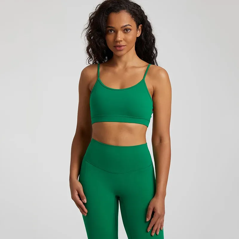 Women's V-Shaped Backless Sports Bras - Hollow Out Fitness Gym Bra, Padded Yoga Tank Tops