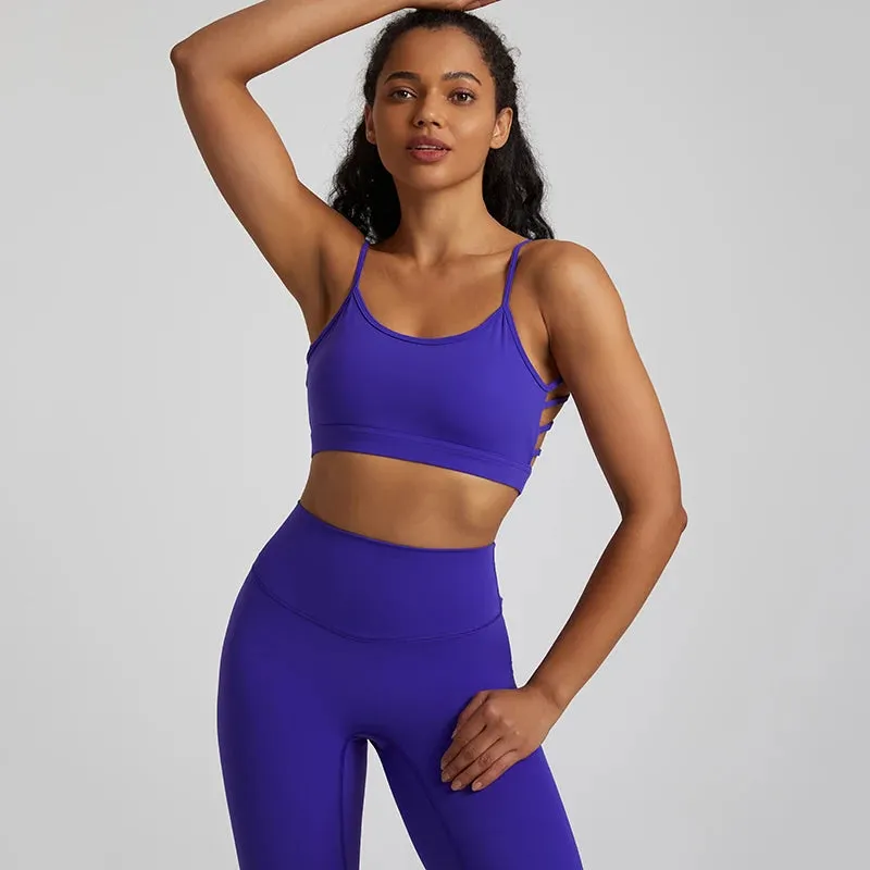Women's V-Shaped Backless Sports Bras - Hollow Out Fitness Gym Bra, Padded Yoga Tank Tops