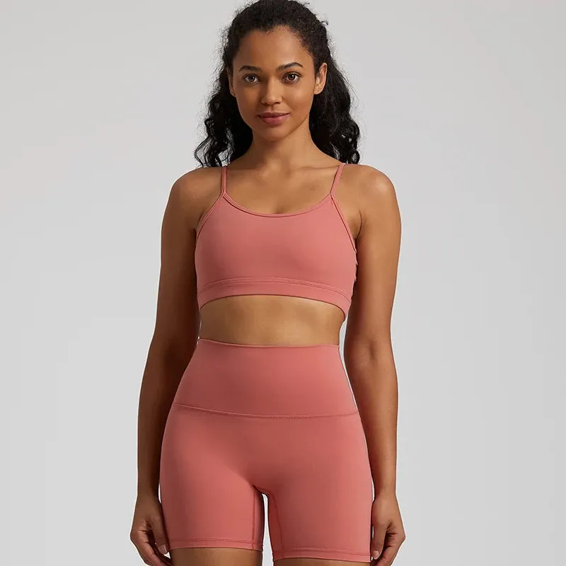 Women's V-Shaped Backless Sports Bras - Hollow Out Fitness Gym Bra, Padded Yoga Tank Tops