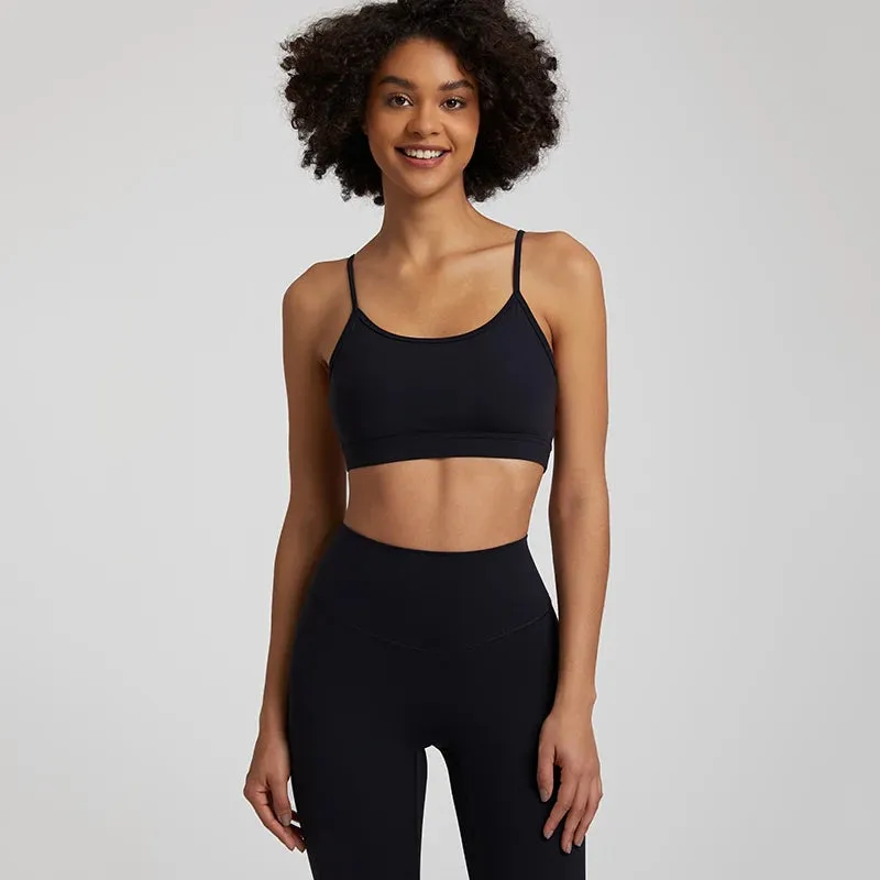 Women's V-Shaped Backless Sports Bras - Hollow Out Fitness Gym Bra, Padded Yoga Tank Tops