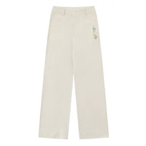 Women's Vintage Corduroy Embroidered Sweatpants