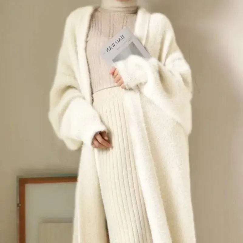 Women’s White Long Cardigan