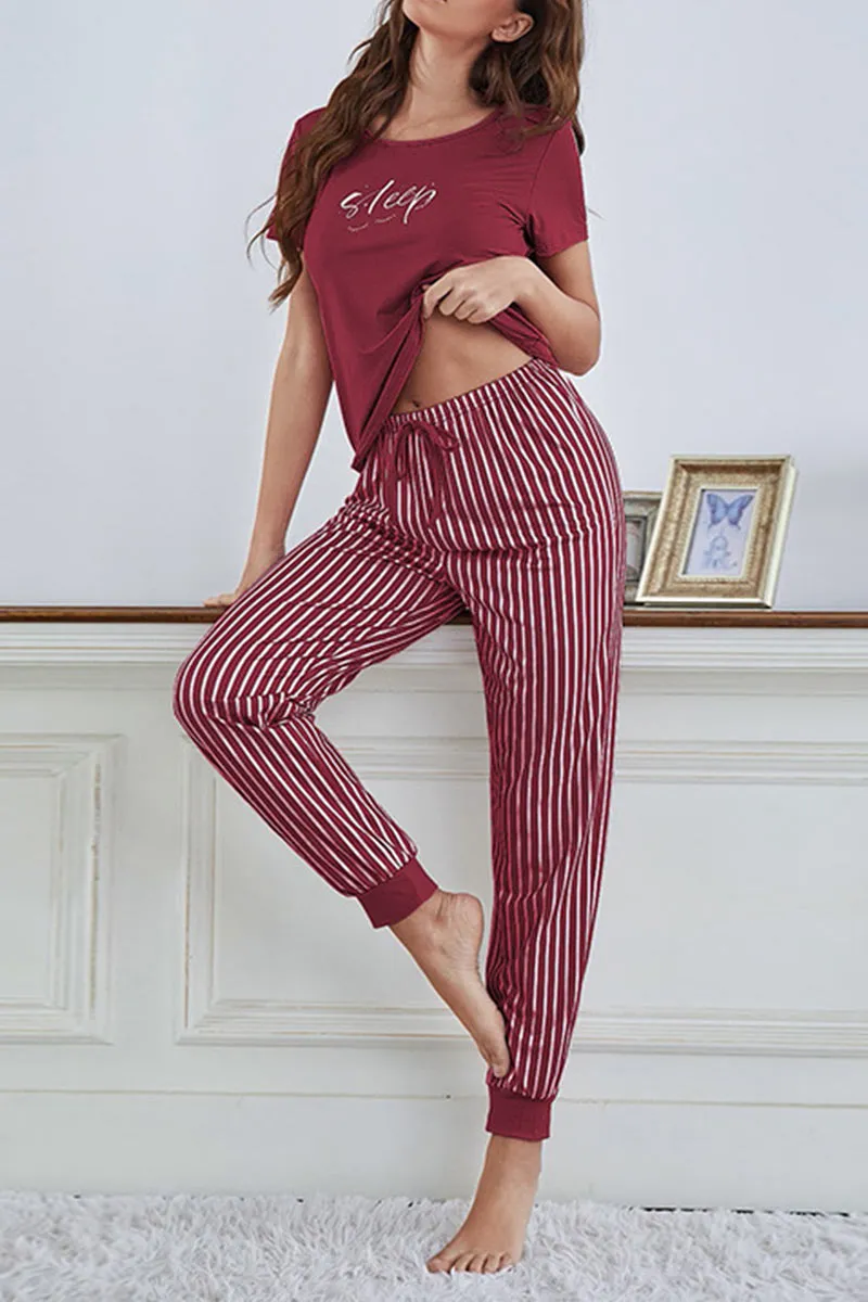 XK0182 Tee and Pants Pajamas Set