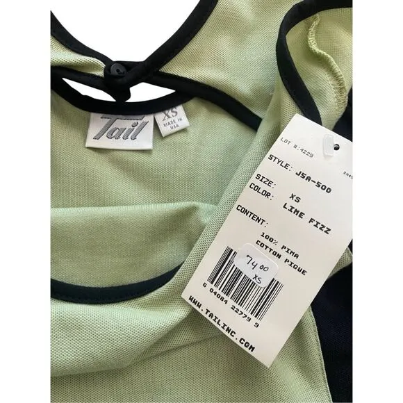 Y2K Tails green and black colorblock tennis mini dress