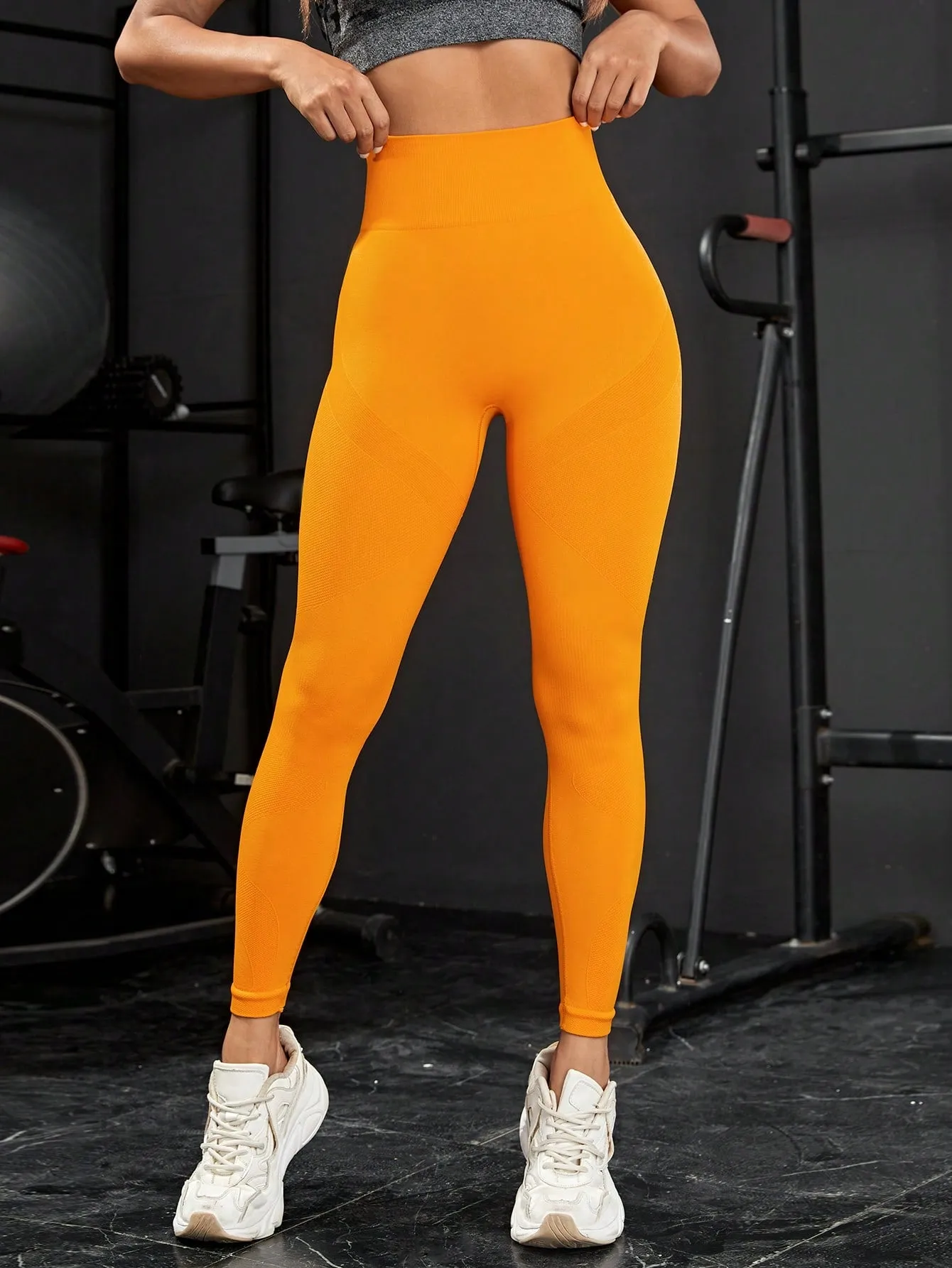 Yoga Leggings Seamless Wide Waistband Scrunch Butt Training Tights