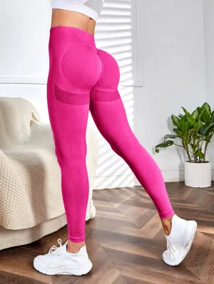 Yoga Leggings Seamless Wide Waistband Scrunch Butt Training Tights