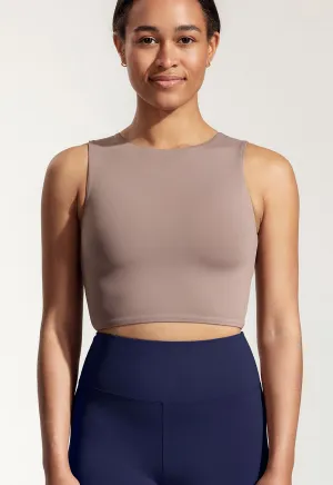Yoga Top "Amber" in beige brown