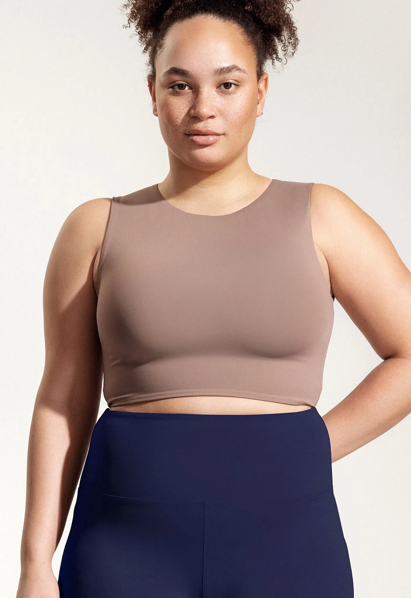 Yoga Top "Amber" in beige brown