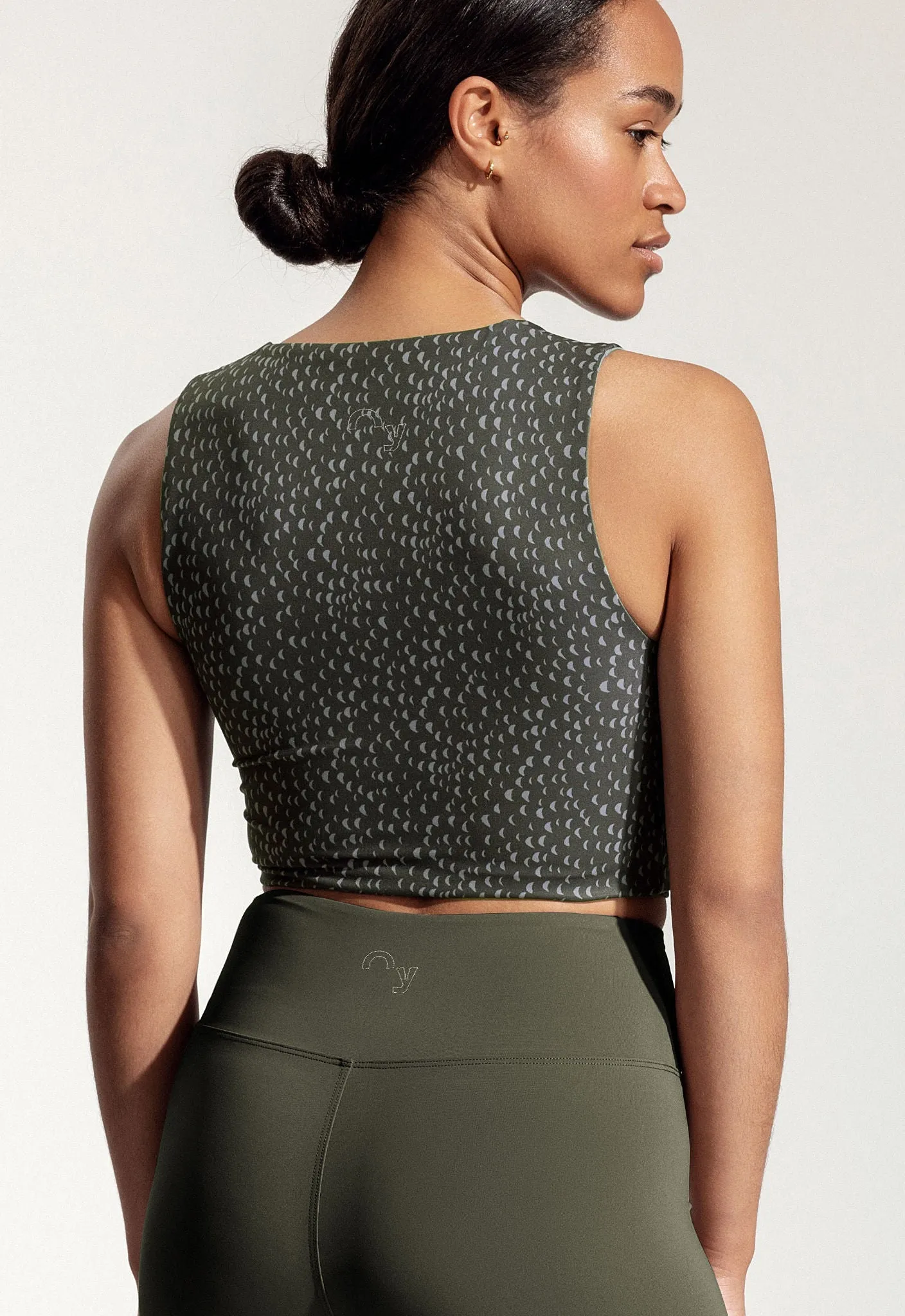 Yoga Top "Amber" with Green Moon