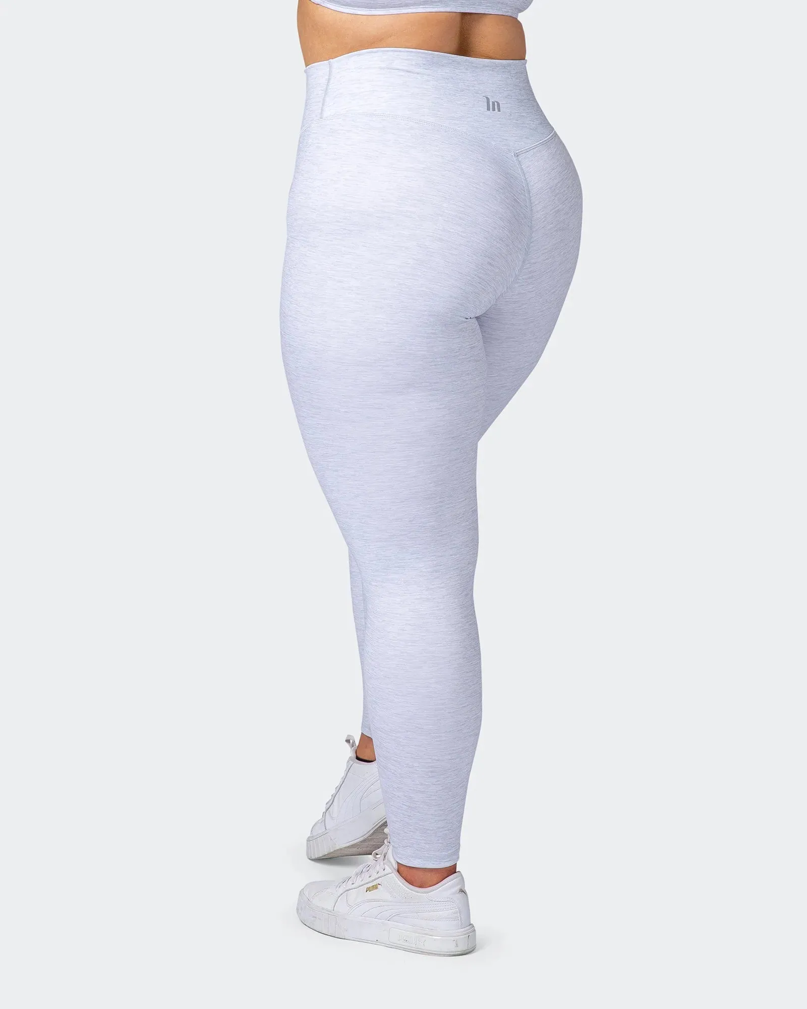 Zero Rise Everyday Ankle Length Leggings - White Grey Marl