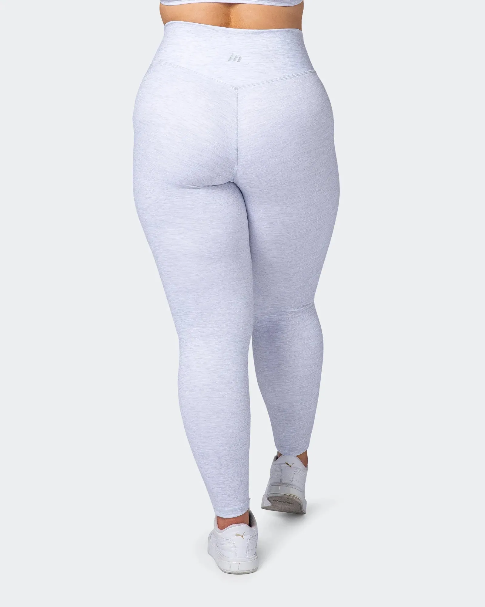 Zero Rise Everyday Ankle Length Leggings - White Grey Marl