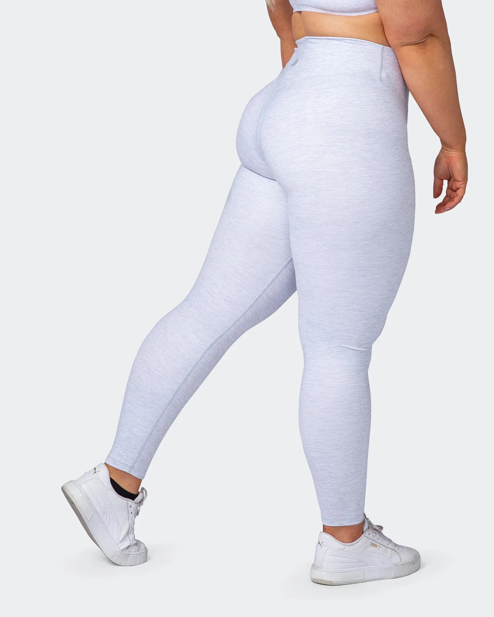 Zero Rise Everyday Ankle Length Leggings - White Grey Marl