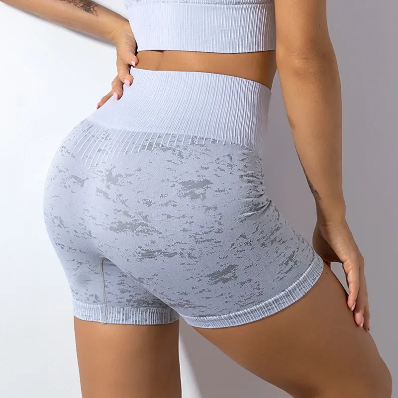 Zesty High-Rise Seamless Distressed Biker Shorts