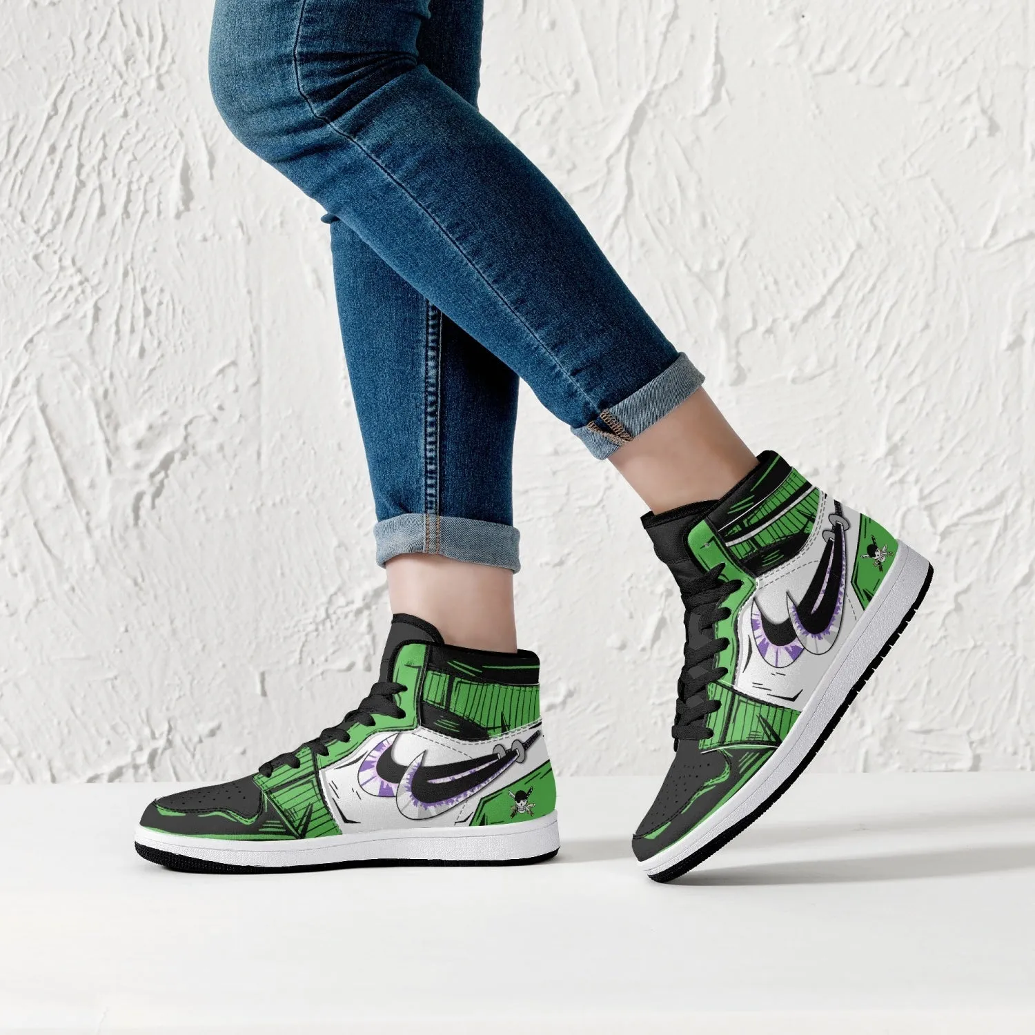 Zoro Roronoa One Piece Mid 1 Basketball Shoes